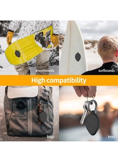 SYOSI SYOSI 2 Pcs Protective Cases for Airtag, Plastic Protective Case Compatible with Apple Airtag with Keyring and Adhesive Sticker Airtag Hard Shell Case for Bike Wallet Backpack Luggage  - Image 4