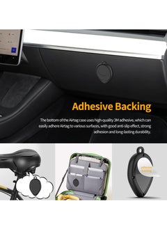 SYOSI SYOSI 2 Pcs Protective Cases for Airtag, Plastic Protective Case Compatible with Apple Airtag with Keyring and Adhesive Sticker Airtag Hard Shell Case for Bike Wallet Backpack Luggage  - Image 2