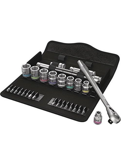 Wera 8100 Sb 8 Zyklop Metal Ratchet Socket Set Wrench Handle 3/8" drive Metric  - Image 1