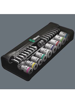 Wera 8100 Sb 8 Zyklop Metal Ratchet Socket Set Wrench Handle 3/8" drive Metric  - Image 2