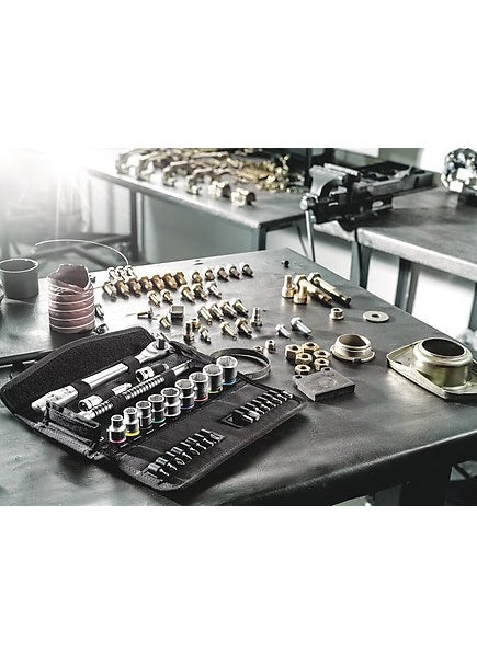 Wera 8100 Sb 8 Zyklop Metal Ratchet Socket Set Wrench Handle 3/8" drive Metric  - Image 5