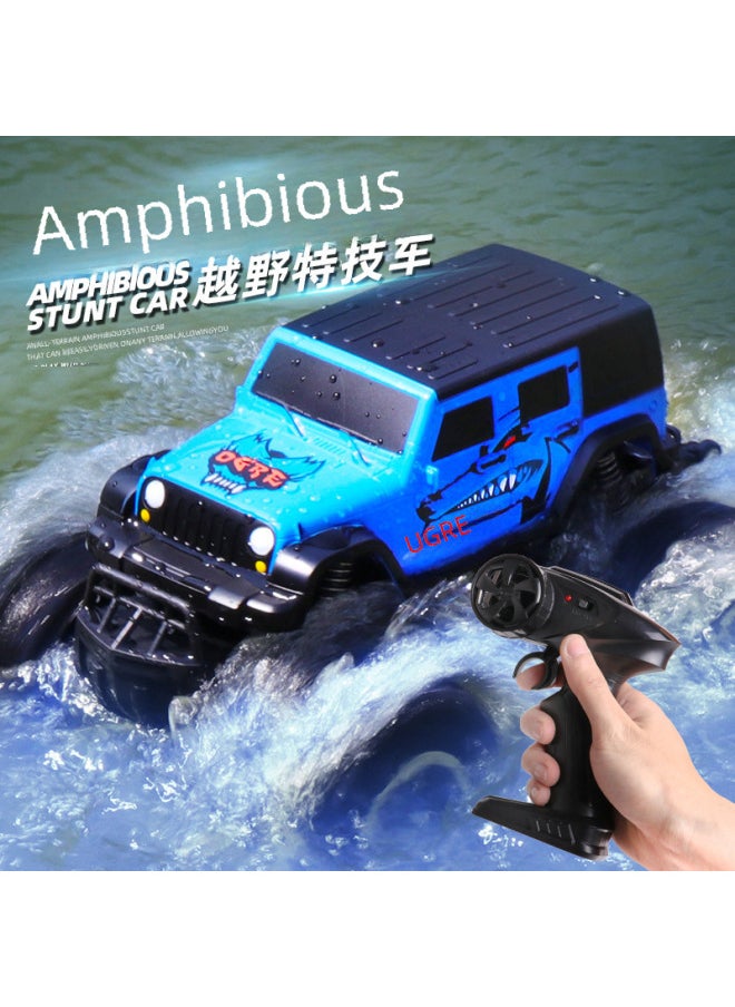 2.4g Amphibious Remote Control Car Children's Toy Eight-wheel Stunt Car Amphibious Remote Control Off-road Climbing Car-Color:Four-wheel Four-wheel Four-wheel Double-sided Remote Control Land Vehicle-Green-Scale:Dual Battery Version  - Image 2
