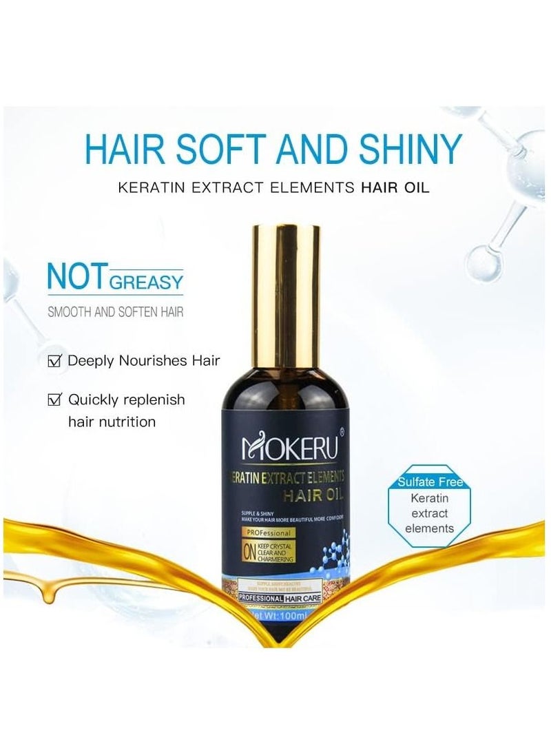 Complete Keratin Hair Care Set MOKERU Moisturizing Sulfate-Free Anti-Dandruff Shampoo and Conditioner