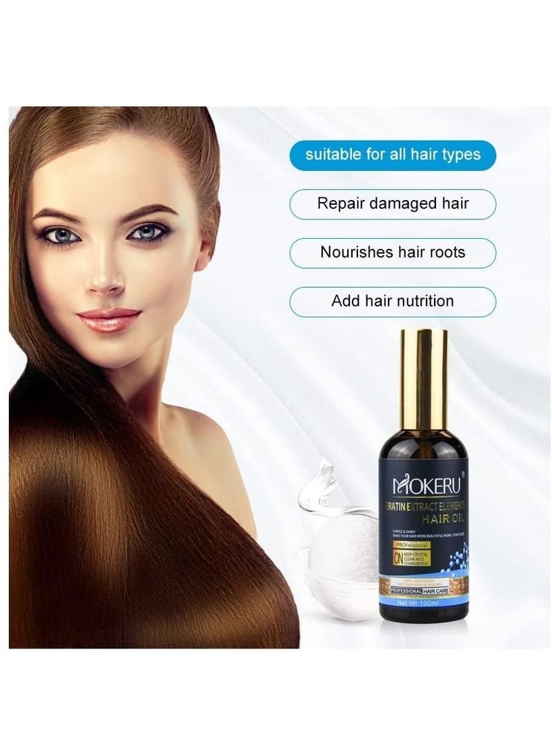 Complete Keratin Hair Care Set MOKERU Moisturizing Sulfate-Free Anti-Dandruff Shampoo and Conditioner