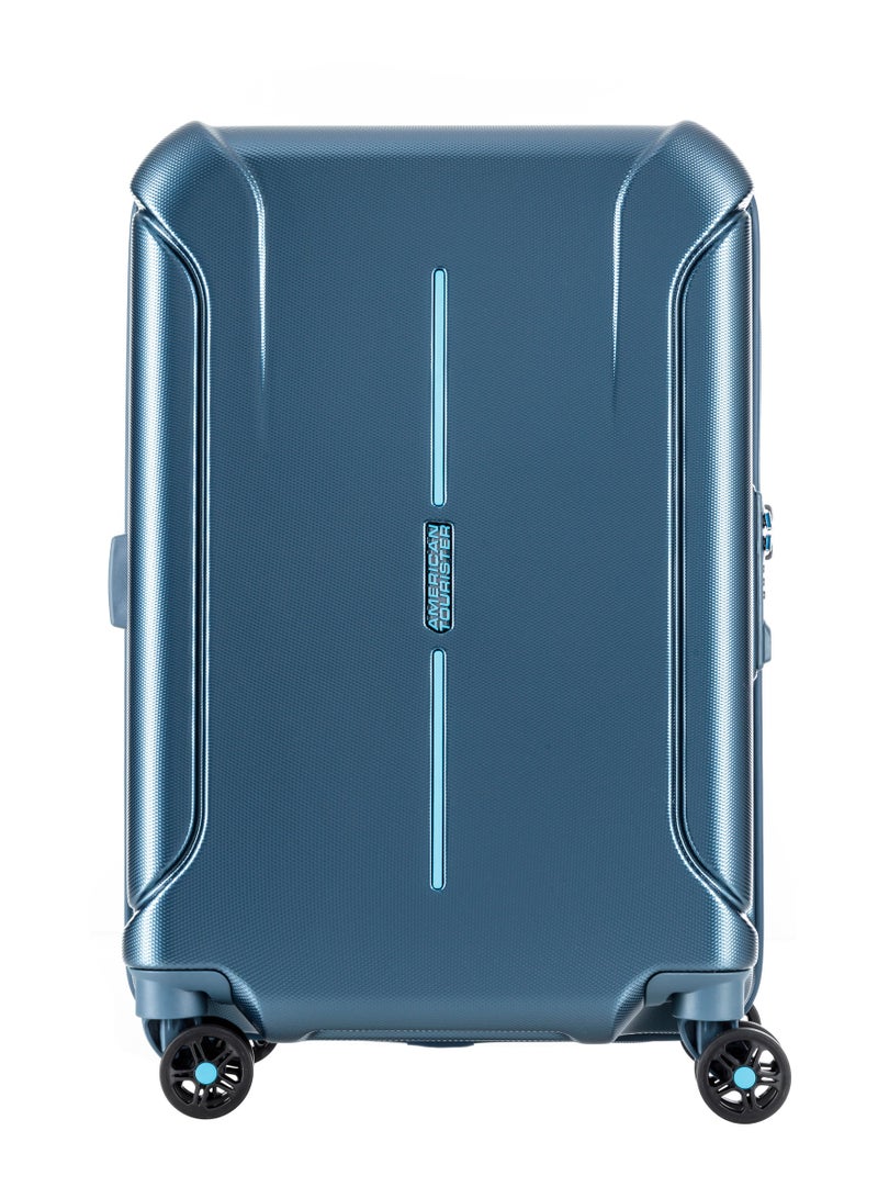 AMERICAN TOURISTER Technum Suitcase, Check-In Size 86 cm / 33 inch, 4 Spinner Wheels, Hard Top, Polycarbonate, Metallic Blue|DuoSaf™ Security Zipper|Dual Tube Pull Handle|Expandable|TSA Lock - 3 Years International Warranty - Image 2