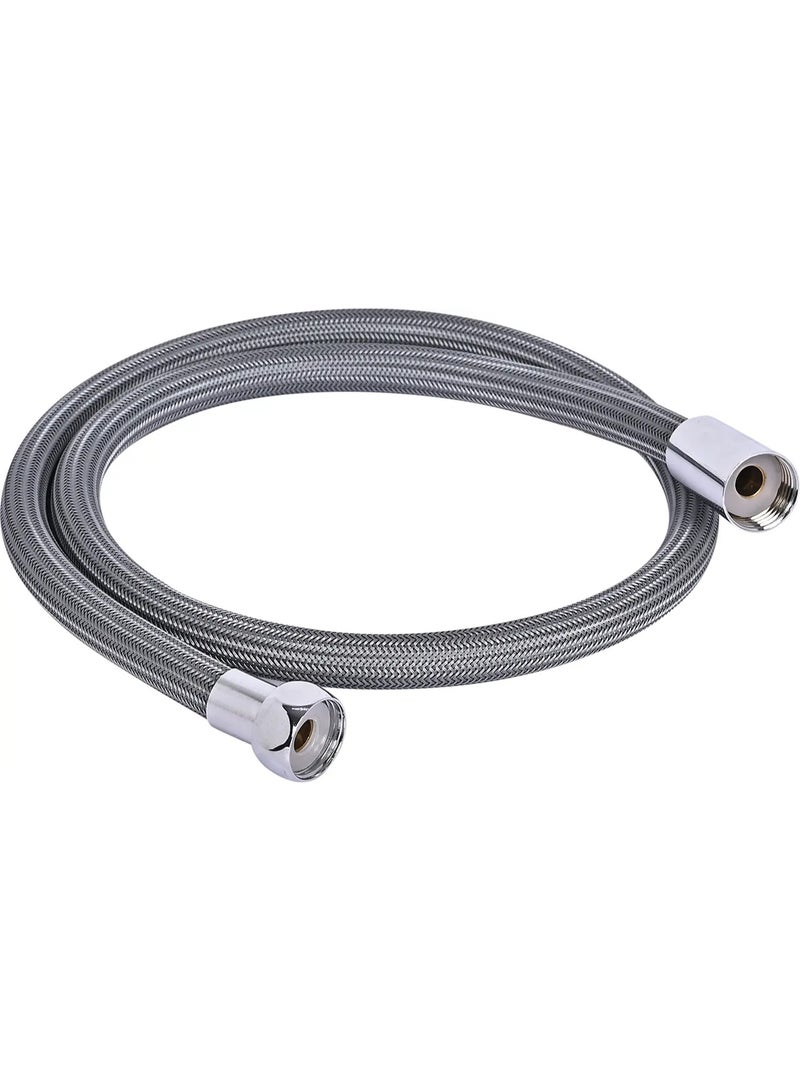 Colro Global Extra Heavy Polyamide Flexible Shower Hose (1-Meter) - Grey Non-Rusting Tube for Health Faucet, Bidet, and Hand Shower, Anti-Tangle Universal G1/2 Connector - Image 1