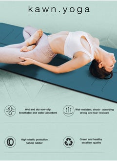 KAWN.YOGA Blue Mat. Non-Slip. Strap Included. High Performance Material Exercise Mat Ideal For Hiit, Plates, Yoga And Other Workouts  - Image 5