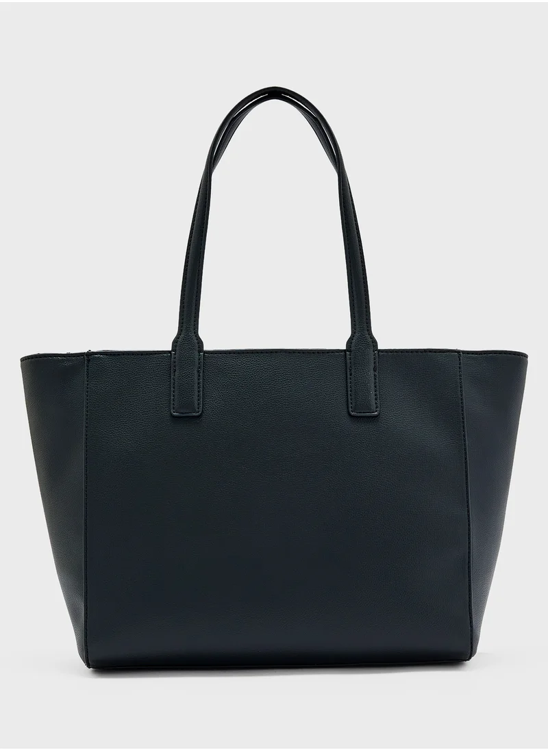 تومي هيلفيغر Logo Detail Zip Over Tote