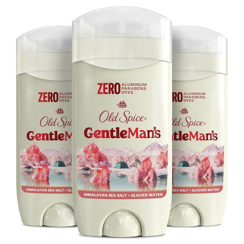 Old Spice GentleMan's Aluminum Free Dry Feel Deodorant for Men, 24/7 Lasting Freshness, Gentle on Skin with Skin Conditioners, Himalayan Sea Salt + Glacier Water Scent, 3.0 oz (Pack of 3) - Image 1
