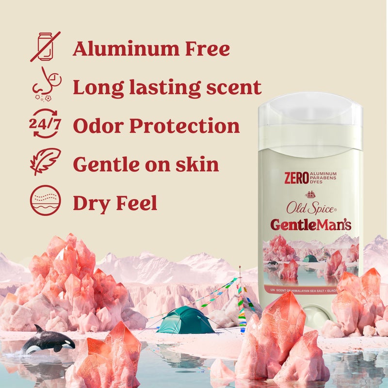Old Spice GentleMan's Aluminum Free Dry Feel Deodorant for Men, 24/7 Lasting Freshness, Gentle on Skin with Skin Conditioners, Himalayan Sea Salt + Glacier Water Scent, 3.0 oz (Pack of 3) - Image 2