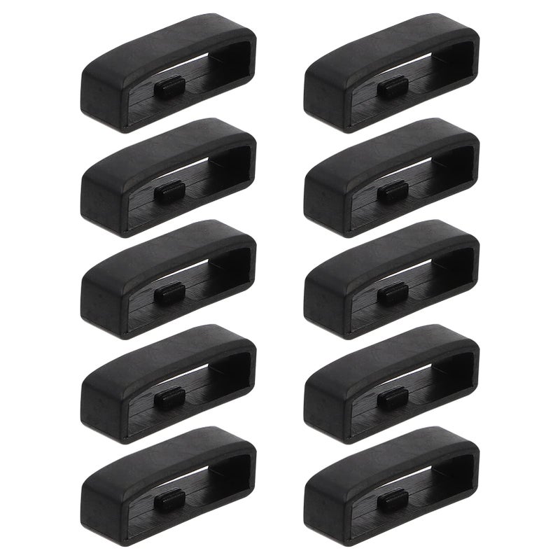 10Pcs Flexible Silicone Watch Band Retainer Bezel Strap Black Wear Resistant - Image 2