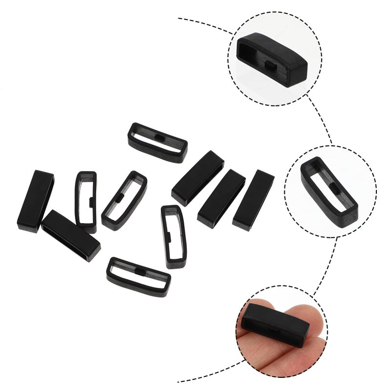 10Pcs Flexible Silicone Watch Band Retainer Bezel Strap Black Wear Resistant - Image 3