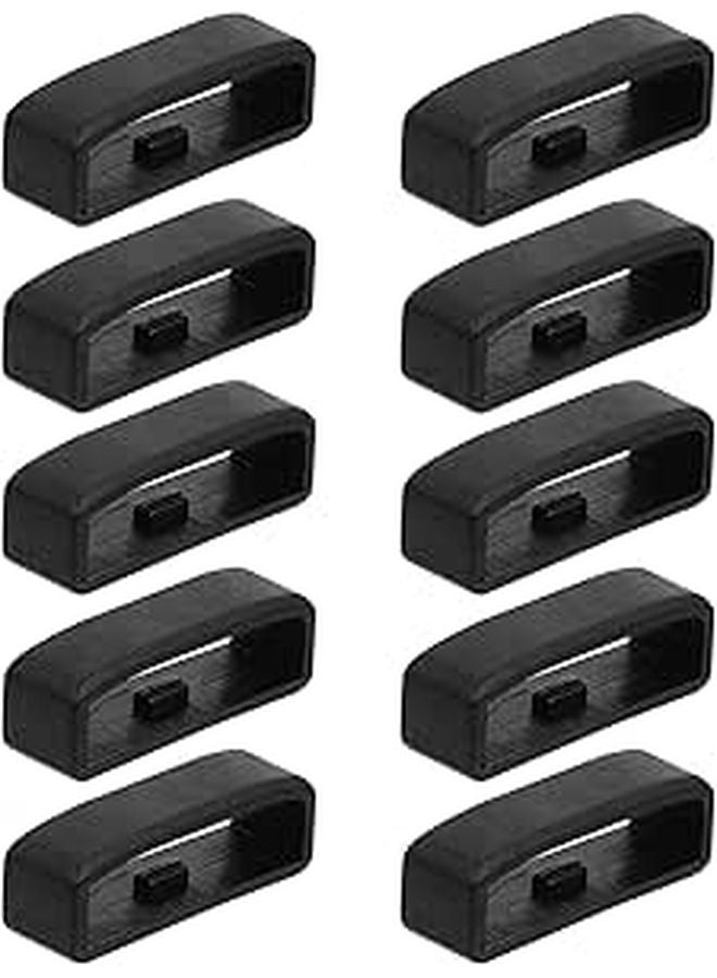 10Pcs Flexible Silicone Watch Band Retainer Bezel Strap Black Wear Resistant - Image 1
