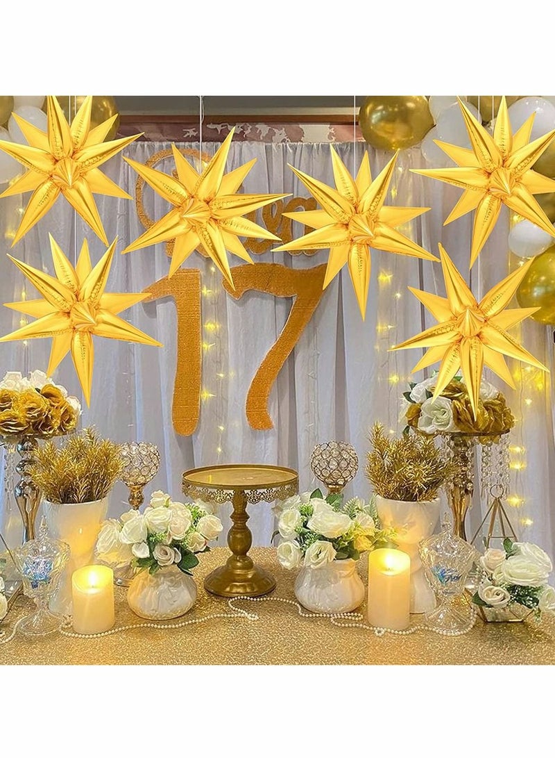 SYOSI Foil Balloons, Small Water Droplets Aluminum Foil Cone Mylar Balloons, Star Foil Balloons for Party, Birthday, Wedding, Backdrop, Mall Event Decoration Supplies, 50 Pcs, Gold - Image 4