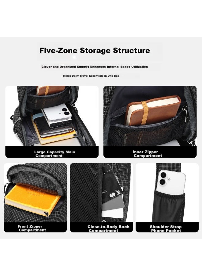 Alpint Mountain Outdoor Trendy Crossbody Bag Chest Bag Shoulder Bag Small Backpack Large Capacity Casual Travel Cycling - Image 4