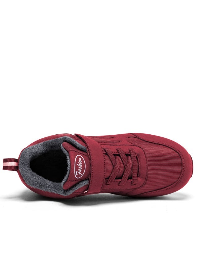 Women Cotton Shoes with Fleece Lining Warm Winter High-Top Boots Outdoor Running Sports Shoes for Parents and the Elderly - Image 4
