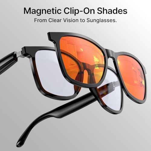 pTron Orbis Urban Smart Clip-On Smart Glasses w/Bluetooth V5.4, Open Ear Music, Handsfree Calls, Protects Eye from Blue Light Emitted from Digital Screens, 8Hrs Playtime, Connect with Phones - Image 5