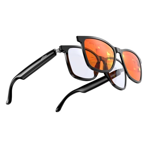 pTron Orbis Urban Smart Clip-On Smart Glasses w/Bluetooth V5.4, Open Ear Music, Handsfree Calls, Protects Eye from Blue Light Emitted from Digital Screens, 8Hrs Playtime, Connect with Phones - Image 1