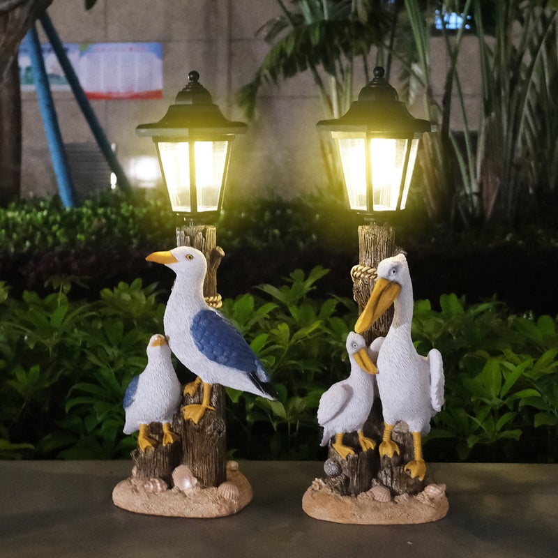 Resin Simulation Bird Solar Outdoor Light Figurine for Garden Decor Path Statue Lamp - Image 1