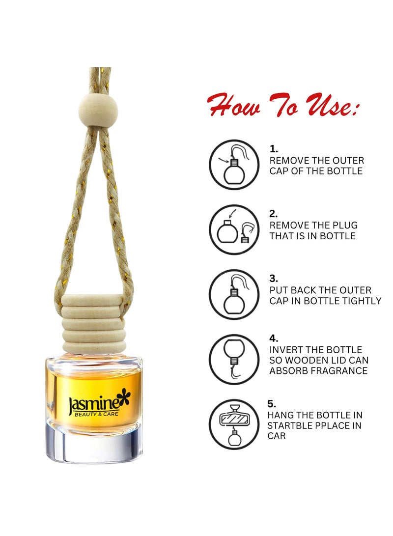 Generic Hanging Car Air Freshener, Aromatic Hanging Perfume Diffuser - JASMINE Peach 8ML  - Image 5