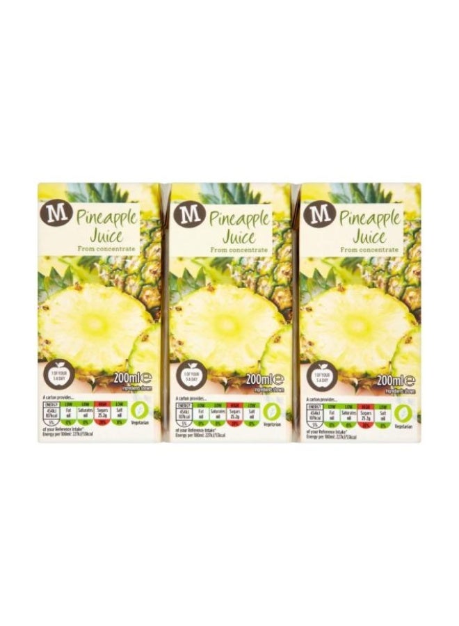 Pineapple Juice, 3 X 200ml, UK