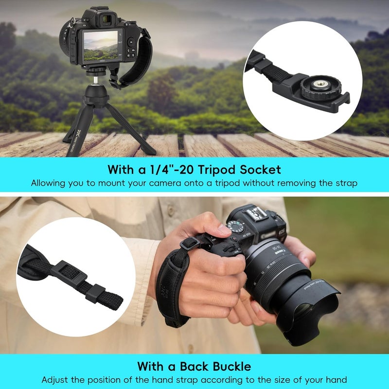 JJC Camera Hand Grip Strap for Canon EOS R8 R10 R7 R5 C R6 Mark III II R RP 90D 5DM4 Rebel T7 T8i T7i T6i T6 SL3 4000D Sony A6700 ZR Z30 Coolpix P950 P900 for Panasonic Lumix GX85 G85 GH4 G100 FZ80 - Image 3