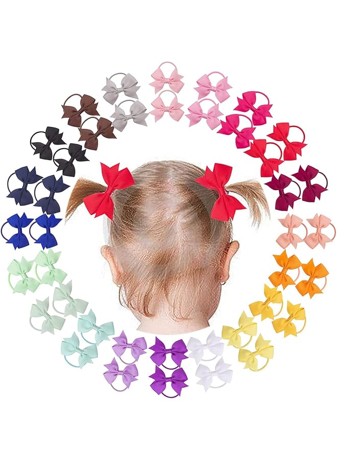 كاست ويف ربطة شعر لطيفة للبنات الصغار، ربطات شعر صغيرة مرنة، شريط مطاطي، إكسسوارات شعر للأطفال الرضع، 40 قطعة، شريط مطاطي بلون نقي للأطفال - Image 2