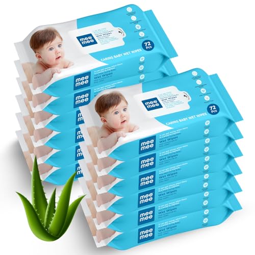 Mee Mee Soft Gentle Baby Wet Wipes (72 Wipes) Pack of 12, | Infused with Aloe Vera and Vitamin E | Paraben & Sulfate Free | Cleansing Wipes | Wipes Combo for Babies - Image 1