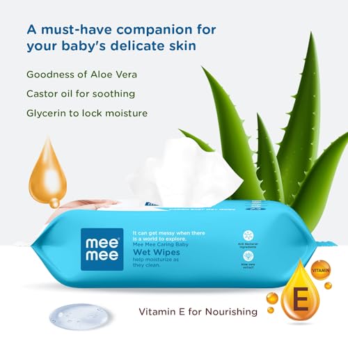 Mee Mee Soft Gentle Baby Wet Wipes (72 Wipes) Pack of 12, | Infused with Aloe Vera and Vitamin E | Paraben & Sulfate Free | Cleansing Wipes | Wipes Combo for Babies - Image 4