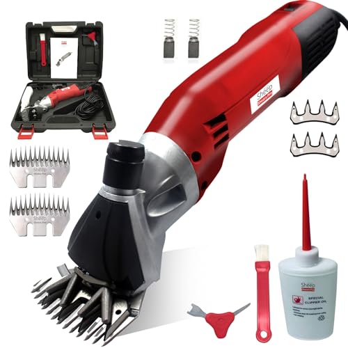 Sheep Shears Pro 110V 500W Professional Heavy Duty Electric Shearing Clippers with 6 Speed for Shaving Fur Wool in Sheep Goats Cattle and other Farm Livestock Pet with Grooming Carrying Case CE - Image 1