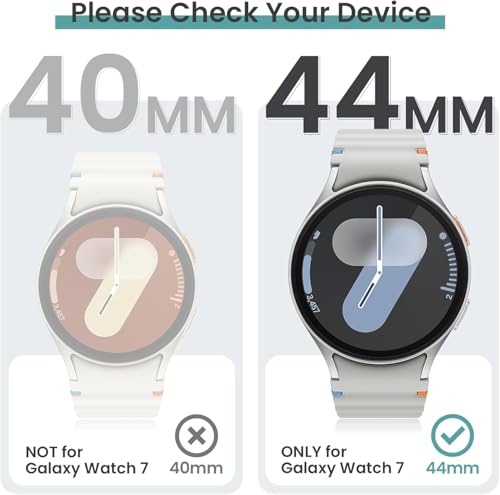 Tensea [5+5Pack for Samsung Galaxy Watch 7 Screen Protector Case 44mm Accessories, Hard PC Bumper/HD Anti-Fog Tempered Glass Protective Film, Face Cover Set, Galaxy Watch 7 Case for Women Men - Image 2