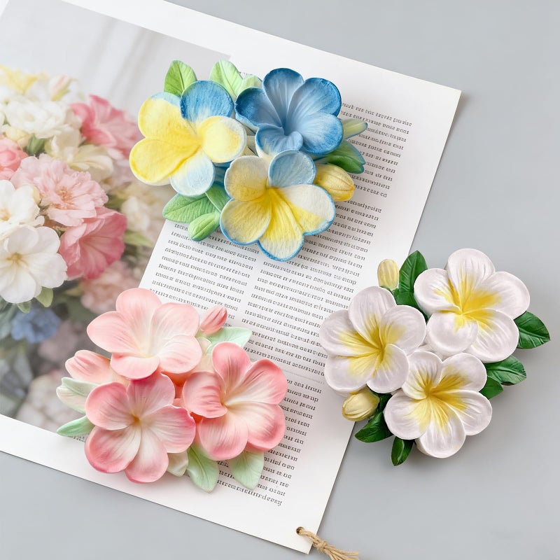 ZQYSING Plumeria Flower Silicone Molds, Plumeria Floral Molds for Candle Wax Making Handmade Soap Aromatherapy Gypsum Polymer Clay Craft Decoration Fondant Mold - Image 2