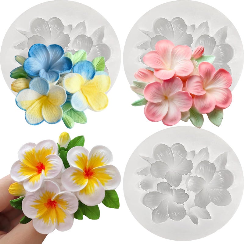 ZQYSING Plumeria Flower Silicone Molds, Plumeria Floral Molds for Candle Wax Making Handmade Soap Aromatherapy Gypsum Polymer Clay Craft Decoration Fondant Mold - Image 1