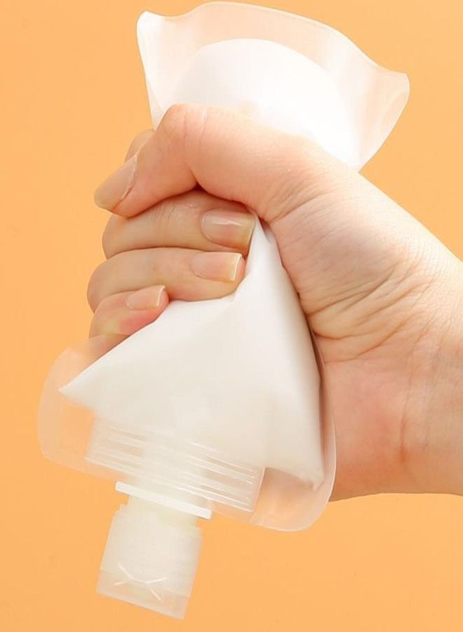 3 Pieces Travel Size Refillable Empty Squeeze Pouch Reusable, Stand Up Pouch for Toiletry, Lotion Shampoo Shower Gel Squeezable Bags, Leakproof Cosmetic Containers (30ml/50ml/100ml)  - Image 3