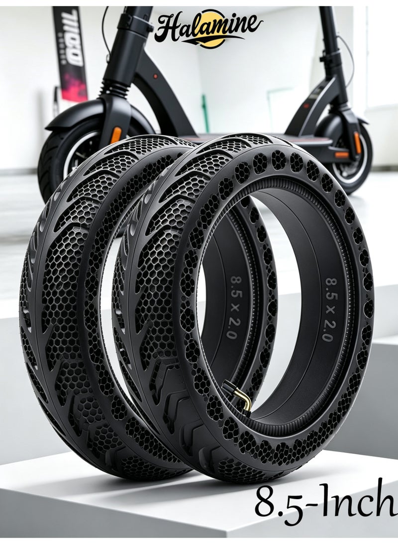 Halamine 8.5-Inch Electric Scooter Solid Tire 2 pieces, Puncture-Proof Replacement Wheel for Xiaomi M365/Segway Ninebot - Image 1