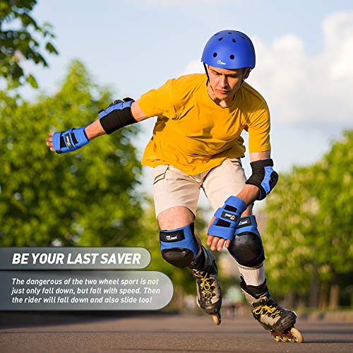 JBM Adult & Kid Skating Protective Gear Set for Beginner to Advanced, Skateboard Helmet Knee and Elbow Pads with Wrist Guards for Inline Roller Skating, Scooter, Skateboarding - Image 2
