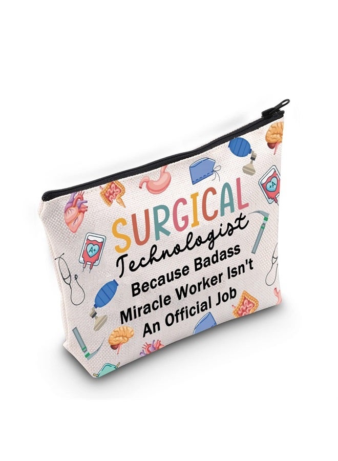 MNIGIU Surgical Technologist Gift Surgical Tech Cosmetic Makeup Bag Scrub Tech Gift CST Gift (Surgical Bag) - Image 1