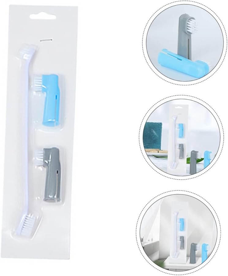 BESPORTBLE 3 حزمة فرشاة أسنان للأصابع للحيوانات الأليفة للكلاب والقطط العناية بالفم التحكم في البلاك والجير ينعش النفس - Image 4