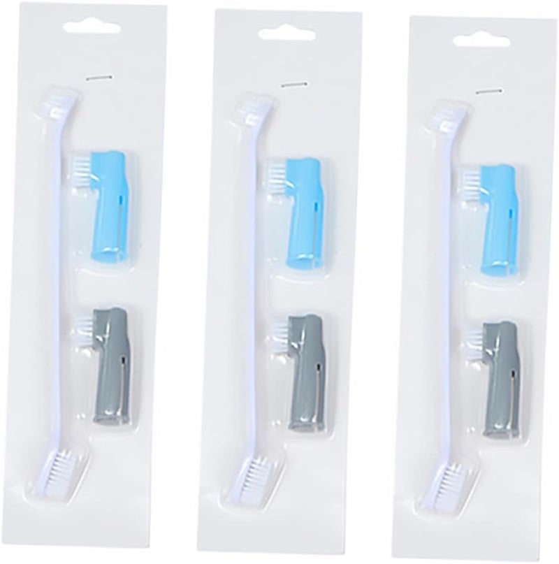 BESPORTBLE 3 حزمة فرشاة أسنان للأصابع للحيوانات الأليفة للكلاب والقطط العناية بالفم التحكم في البلاك والجير ينعش النفس - Image 1