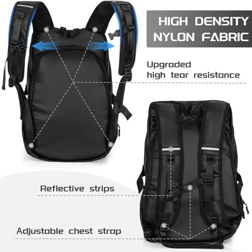 OUUTMEE Motorcycle Backpack, Waterproof Helmet Backpacks for Men Storage Motorcycle Bag with Reflective Stripe - Image 5