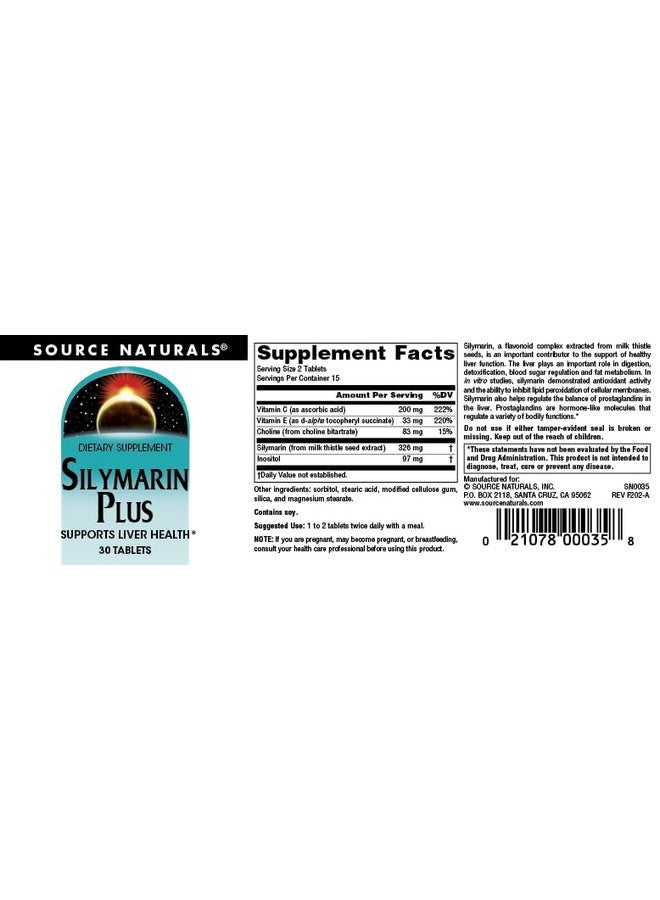 Source Naturals Silymarin Plus, Supports Liver Health* - 30 Tablets - Image 4