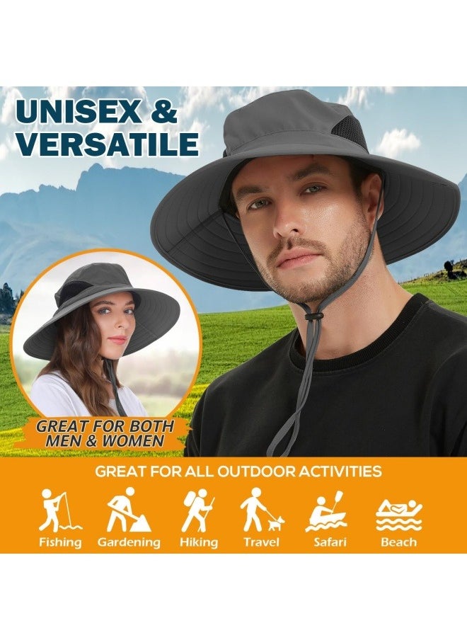 NIBEMINENT Wide Brim Sun Hat, UPF 50+ UV Protection Waterproof Packable Bucket Hat for Men & Women, Fishing Hiking Beach Garden  - Image 3