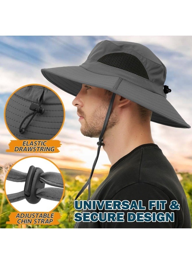 NIBEMINENT Wide Brim Sun Hat, UPF 50+ UV Protection Waterproof Packable Bucket Hat for Men & Women, Fishing Hiking Beach Garden  - Image 4