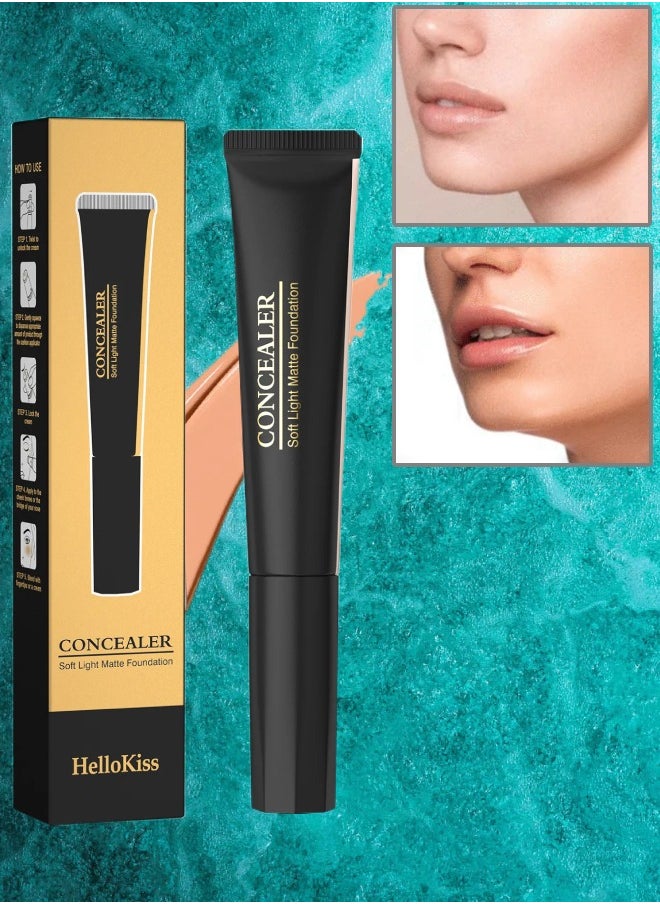 HelloKiss - Concealer Soft Light Matte Foundation Concealer Conceals Blemish and Redness Flawless Natural Coverage for Normal to Oily Skin Instant Age Rewind Eraser Dark Circles Treatment 05 - Image 1