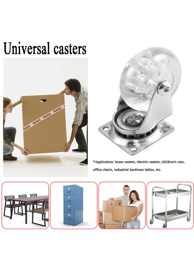 Loquat 4-Piece Omni-Directional Swivel Caster Wheel Clear 2inch - Image 3