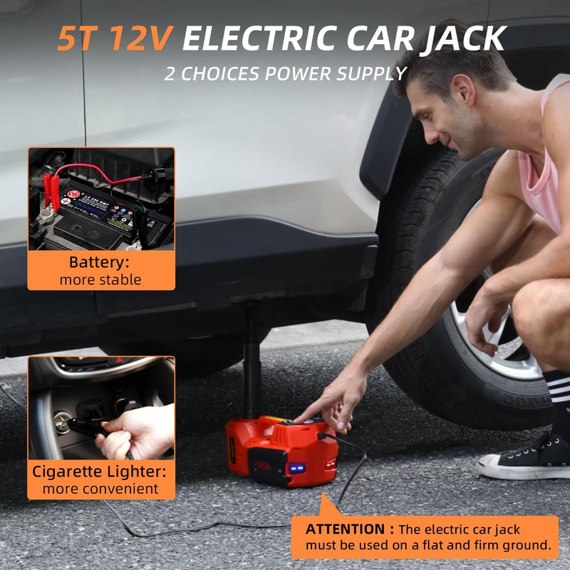 STANDTALL Electric Car Jack Kit 5 Ton 12V Electric Jack for Car with Impact Wrench and Tire Inflator Pump for SUV Sedan Truck Change Tires Garage Repair - Image 3