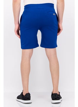 CROSSHATCH Men Drawstring Brand Logo Basic Shorts, Blue  - Image 3