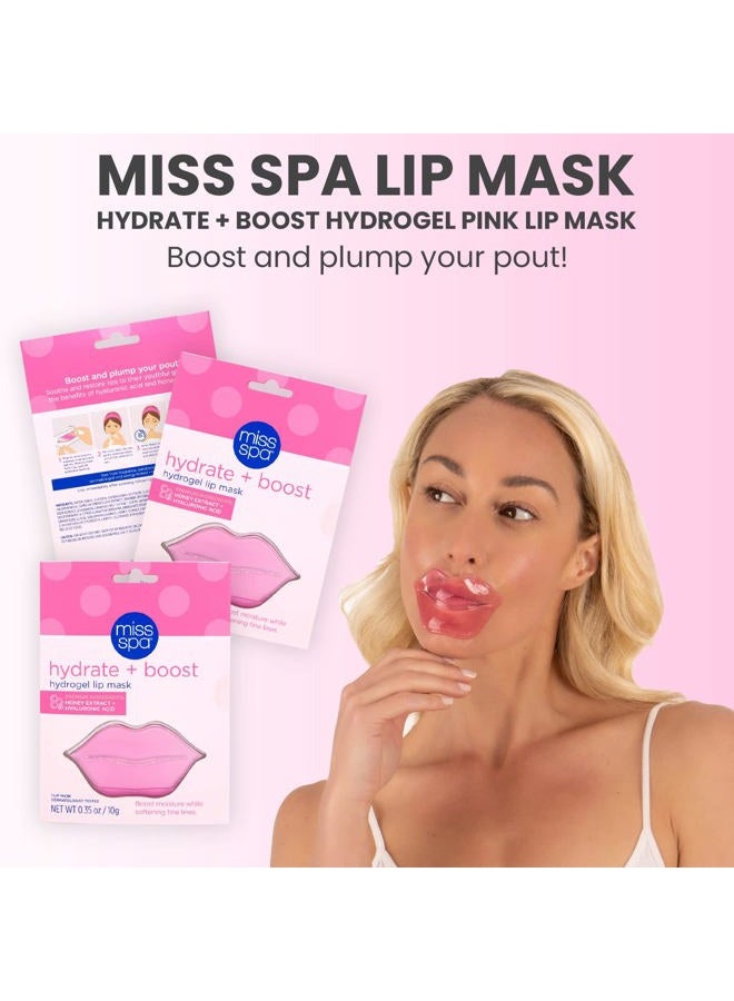 MISS SPA Lip Mask, Hydrate Boost Hydrogel Pink Lip Mask, Sooth Restore Lips, Lip Plumper, Moisturizing And Reducing Fine Lines, Anti-Aging Face Mask Skin Care, Nourishing Honey Lip Patches 4 Pack - Image 5