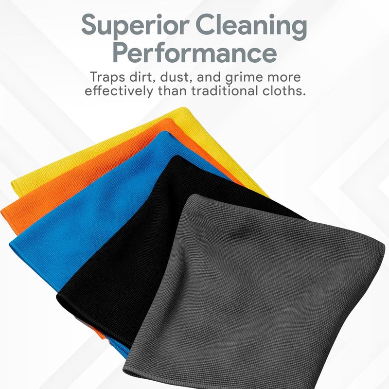 REXO Microfibre Cleaning Cloth - Premium Multi-Surface Lint Free Cloths (30x30 cm, 10-Pack) - Image 3