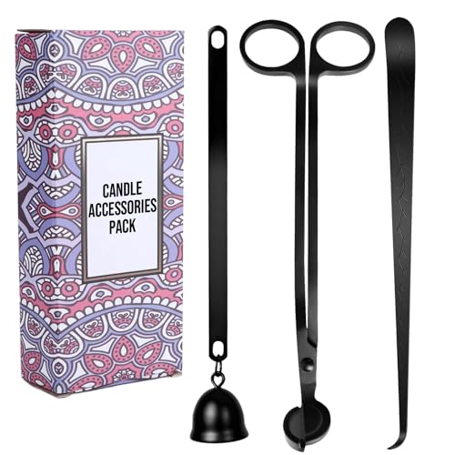 Craft911 Candle Snuffer and Wick Trimmer with Dipper 3 in 1 Candle Care Kit for Candle Lover (Black) - Image 2
